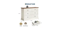 gaomon 6 Drawer Dresser for Bedroom, Horizontal Chest of Drawers