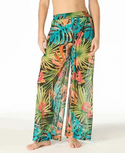 Coco Reef Women's High-Waist Wide-Leg Mesh Cover-Up Pants