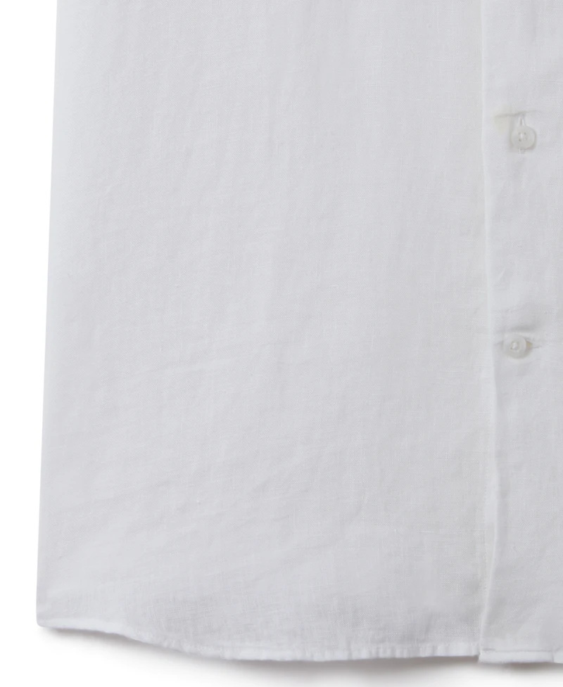 Reiss Men's Slim Fit Linen Button-Through Shirt