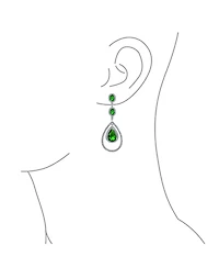 Bling Jewelry Cocktail Cubic Zirconia Double Halo Large Teardrop Cz Statement Chandelier Earrings