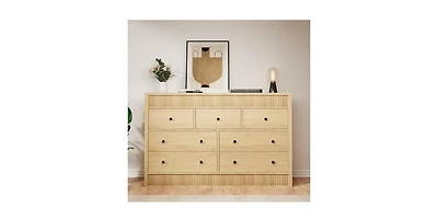 gaomon 7 Drawer Dresser for Bedroom, 54" Wide Wooden Chest of Drawers
