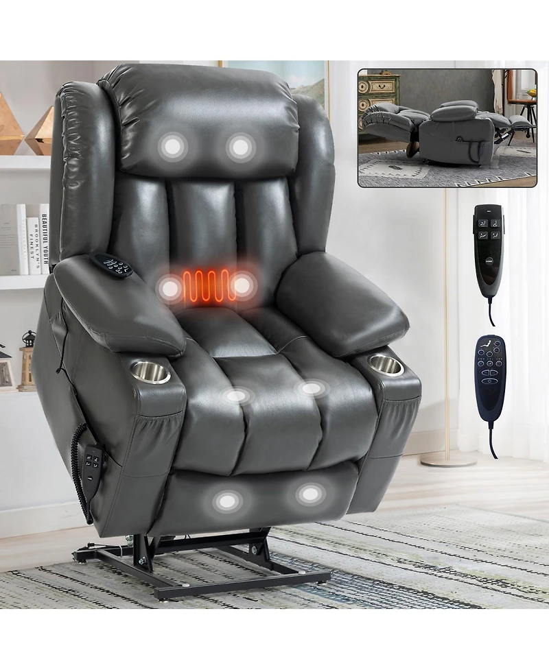 Streamdale Furniture Dual Motor Infinite Position Leatherair Power Lift Recliner Chair