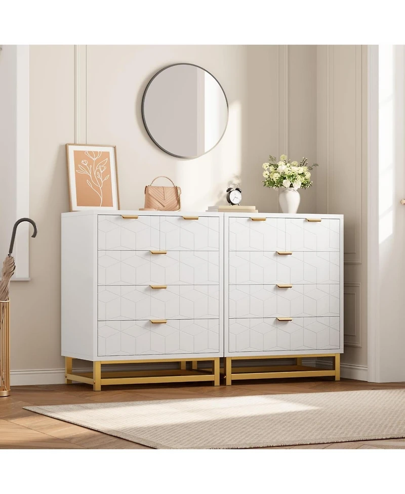 gaomon 5 Drawer Dresser Gold Handles for Bedroom and Hallway