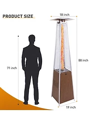 Streamdale Furniture Patio Heater 48,000 Btu Propane with Wheels & Cover, Outdoor/Indoor Use