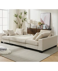 Streamdale Furniture U-Shaped Corduroy Sleeper Sofa Bed