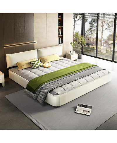 Streamdale Furniture King Size Cloud Bed Frame with Padded Movable Headboard, Chenille Upholstered