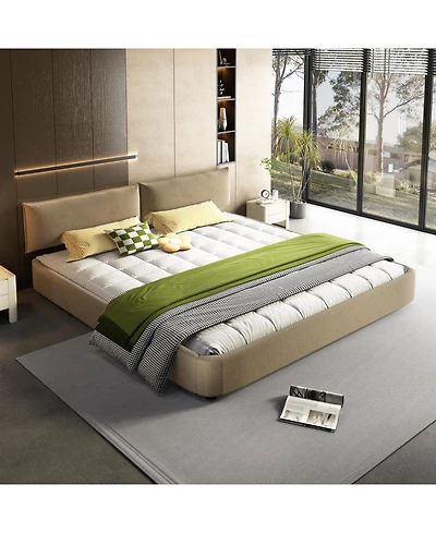 Streamdale Furniture King Size Cloud Bed Frame with Oversized Padded Movable Headboard