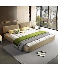 Streamdale Furniture King Size Cloud Bed Frame with Oversized Padded Movable Headboard