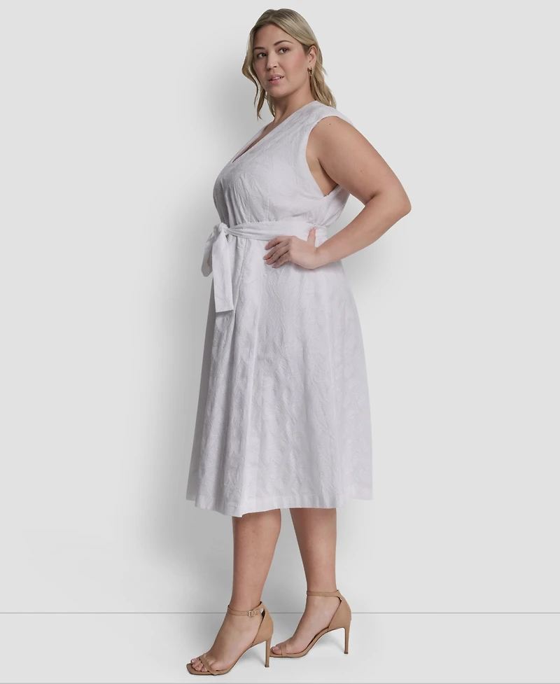 Dkny Plus Sleeveless V-Neck Midi Dress