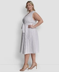 Dkny Plus Sleeveless V-Neck Midi Dress