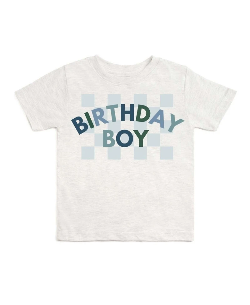 Sweet Wink Big Boys Birthday Checker Short Sleeve T-Shirt