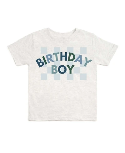 Sweet Wink Big Boys Birthday Checker Short Sleeve T-Shirt