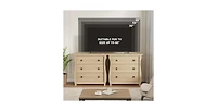 gaomon 3 Drawer Dresser, Modern Dresser for Bedroom, Chest of Drawer with Metal Ring Pull Handles