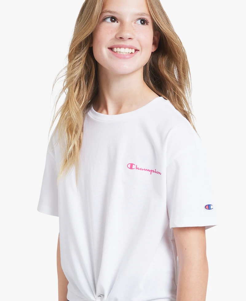 Champion Girls' 7-16 Tie-Front Short-Sleeve Top
