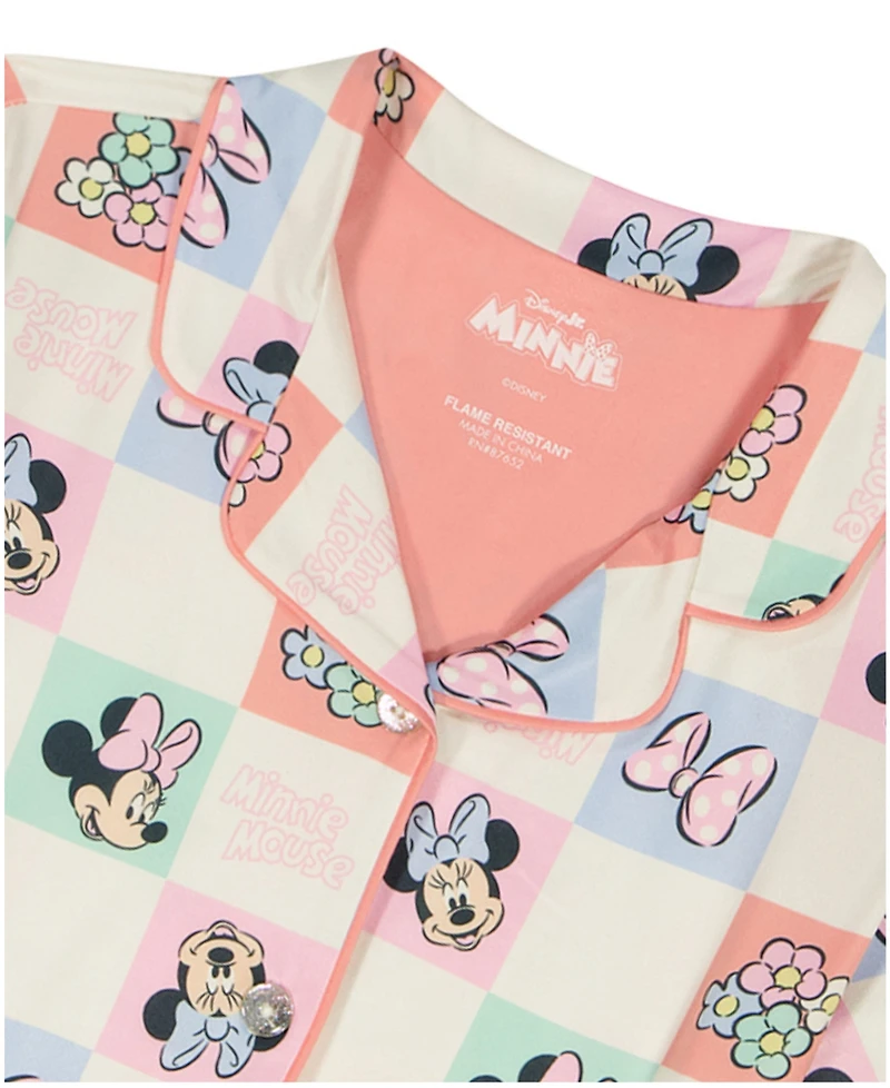 Minnie Mouse Girls' 2T-4T Printed Short-Sleeve Top and Shorts, 2-Piece Set