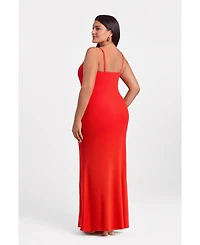 S3 Apparel Women's Scoop Neck Ribbed Sculpting Cami Maxi Dress with Built-In Shapewear