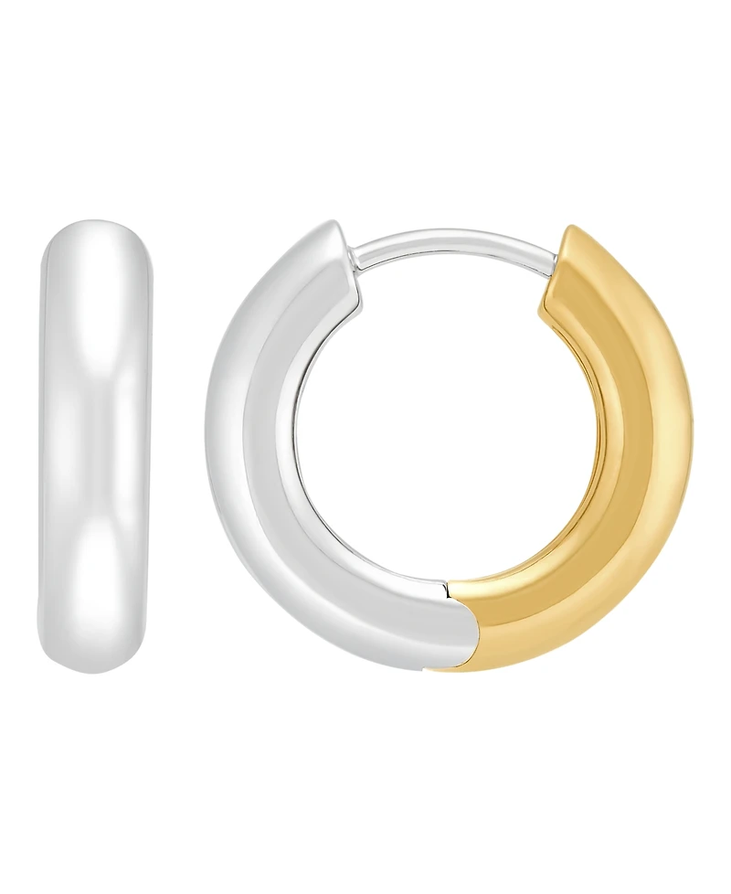 Macy's Reversible Hoop Earrings in 14k Yellow Gold-Plated Sterling Silver