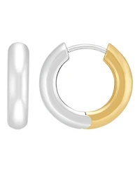 Macy's Reversible Hoop Earrings in 14k Yellow Gold-Plated Sterling Silver