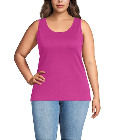 Lands' End Women's Plus Cotton Tank Top