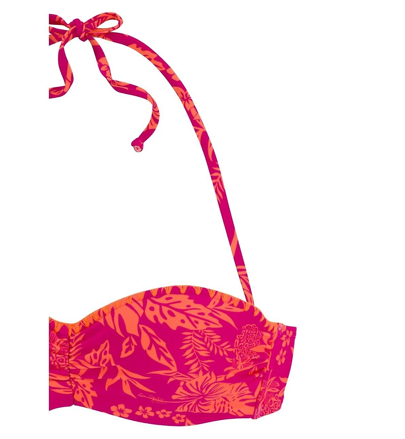 Lascana Women's Tropical Bandeau Bikini Swimsuit Top Bra Sizing