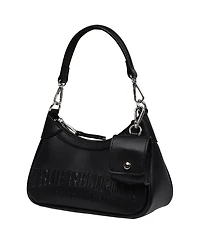 True Religion Women's Trapunto Logo Zip-Top Hobo