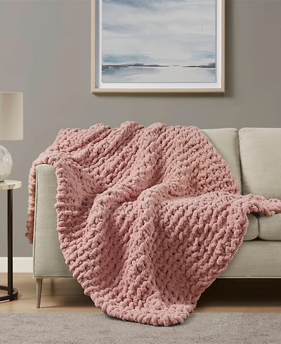 Madison Park Chunky-Knit Chenille Throw, 50" x 60"