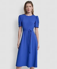 Dkny Petite Short-Sleeve Jewel Neck Flared Maxi Dress
