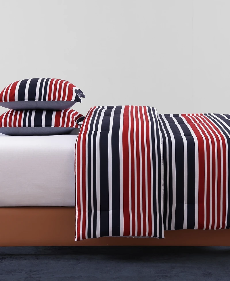 Tommy Hilfiger Favorite Stripe Washed Microfiber 3-Pc. Comforter Set, Full/Queen