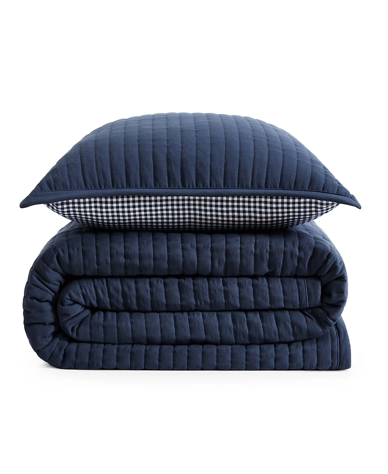 Tommy Hilfiger Solid Washed Microfiber -Pc. Quilt Set