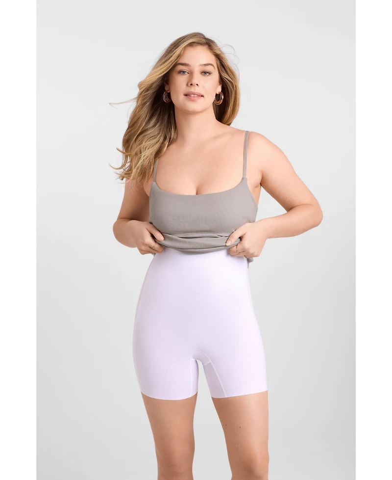 S3 Apparel Women's Scoop Neck Ribbed Sculpting Cami Mini Dress with Built-In Shapewear