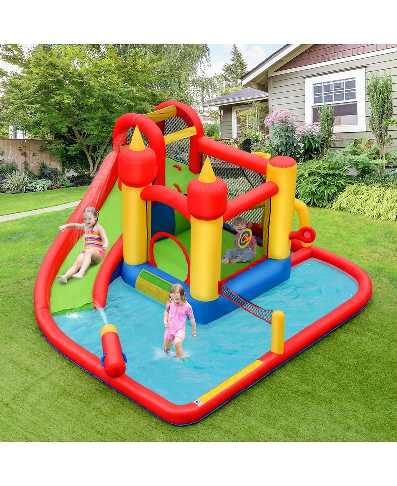 Mecale Inflatable Water Slide Bounce House with 740W Blower Included