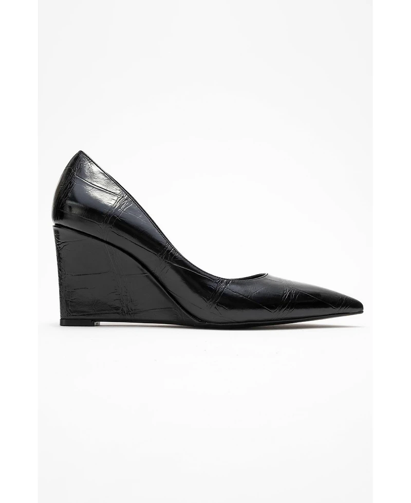 Prologue Shoes Women's Puera Pointed Toe Wedge Pump