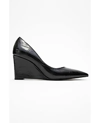 Prologue Shoes Women's Puera Pointed Toe Wedge Pump