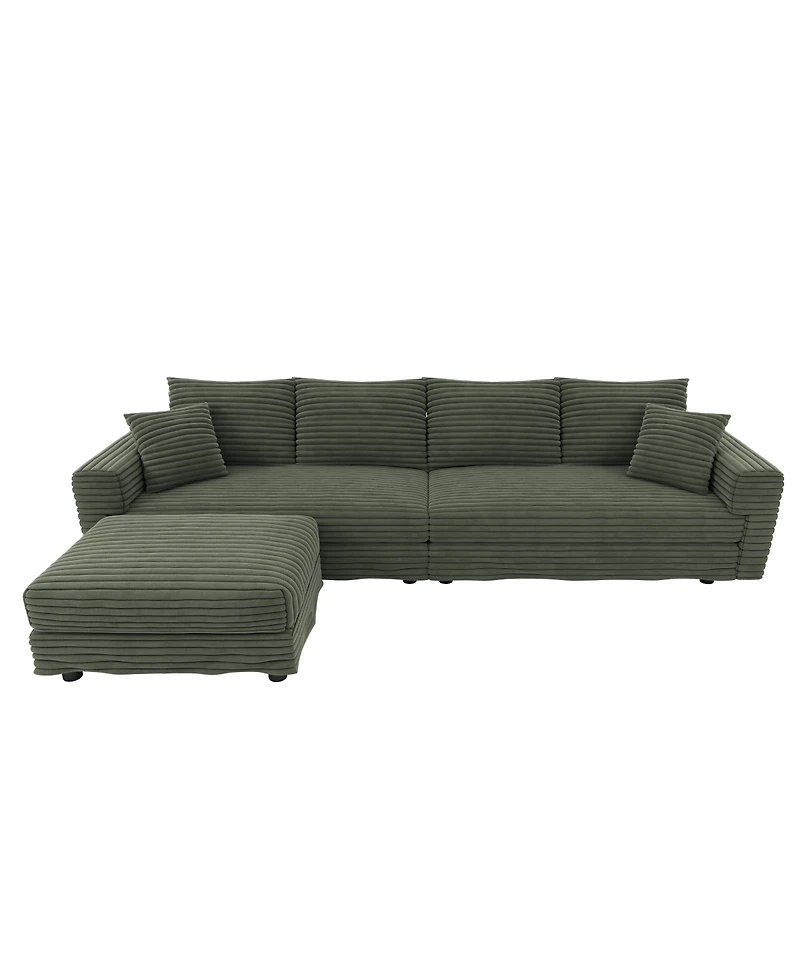Streamdale Furniture Plush Corduroy 4-Seat Sofa