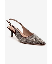 Prologue Shoes Women's Nella Embellished Slingback Pointed Toe Pump