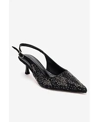 Prologue Shoes Women's Nella Embellished Slingback Pointed Toe Pump