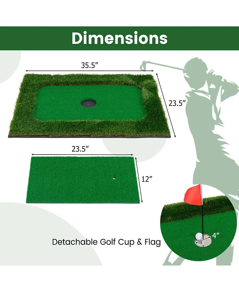 Mecale Floating Pool Golf Green Set with 6 Golf Balls & Flag