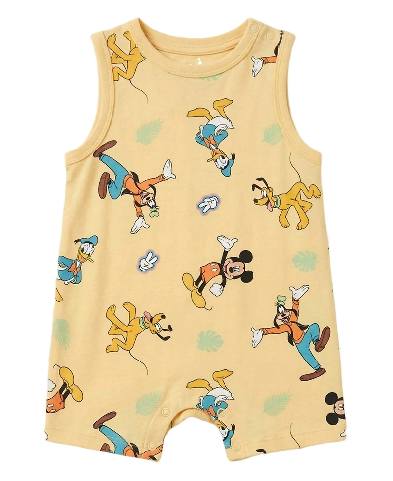 Disney Baby Boys' Mickey and Friends Character-Print Romper, 2-Pack