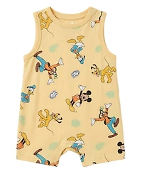 Disney Baby Boys' Mickey and Friends Character-Print Romper, 2-Pack