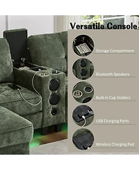 Streamdale Furniture Modern U-shaped Sectional Sofa with Storage Ottomans