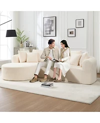 Streamdale Furniture 109" Modern Cloud Sofa with 7 Pillows & L-Shape Modular Design