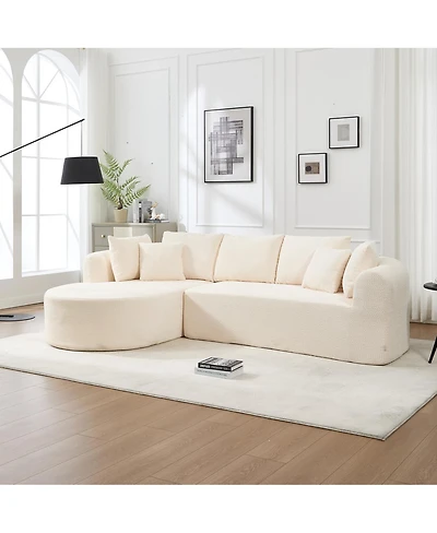 Streamdale Furniture 109" Modern Cloud Sofa with 7 Pillows & L-Shape Modular Design