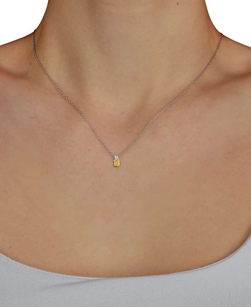 Le Vian Sunny Yellow & Vanilla Diamond Pendant Necklace (6/25 ct. t.w.) in Two-Tone 14k Gold