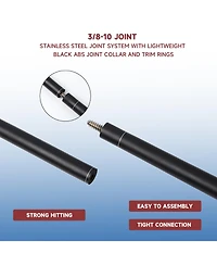 Gse Games & Sports Expert 58" 2-Piece Matte Fiberglass Graphite Composite Billiard Pool Cue Stick for Men/Women