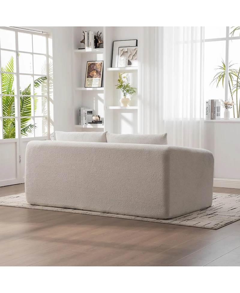 Streamdale Furniture 71" 2-in-1 Pull Out Foldable Loveseat Sofa Bed with Pillows, Convertible Sleeper Couch