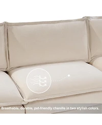 Streamdale Furniture Streamdale L-shaped sofa with storage, cotton-linen velvet, 3 seats, extends, living room