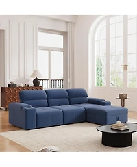 Streamdale Furniture Modern L-shaped sectional sofa, 105-inch cloud sofa with adjustable backrest and ottoman