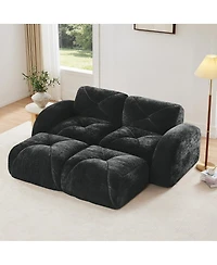 Streamdale Furniture U-shaped Boneless Sofa, Soft Velvet, Tufted, High Density Sponge, No Assembly