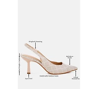 London Rag Womens Faina Pointed Toe Kitten Heel Pumps