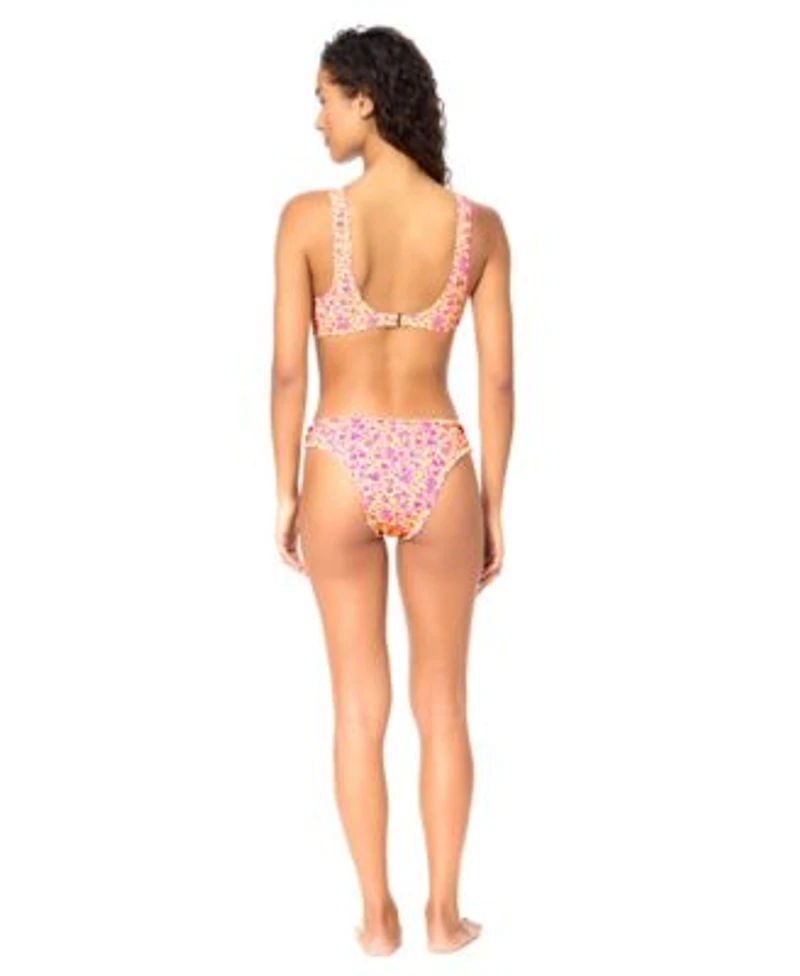Raisins Womens Eli Printed Scoop Neck Swim Bikini Top Pull On Swim Bottoms